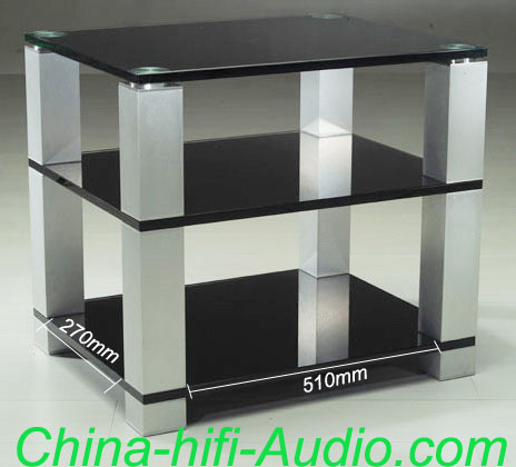 E&T HF683 Audio Equipments Black Tempered Glass Racks desk